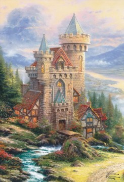 thomas kinkade Painting - Guardian Castle Thomas Kinkade